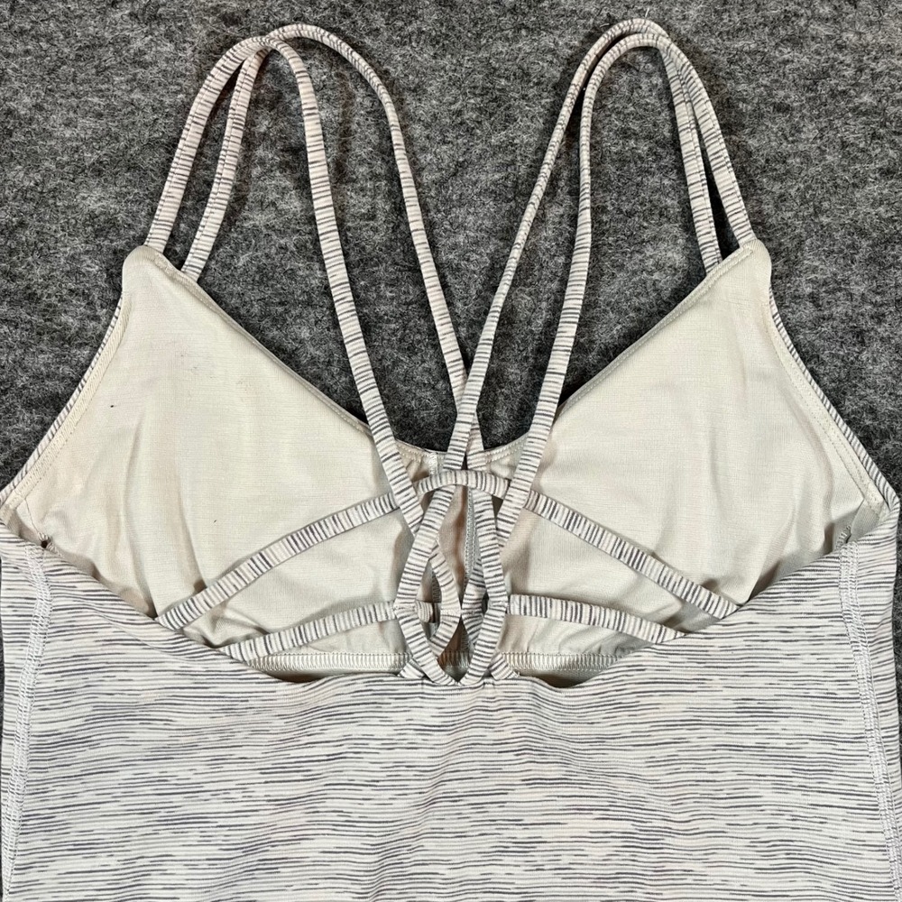 lululemon Create Your Calm Women Size 6 Grey White Space Dye Strappy Back Yoga - Picture 4 of 10